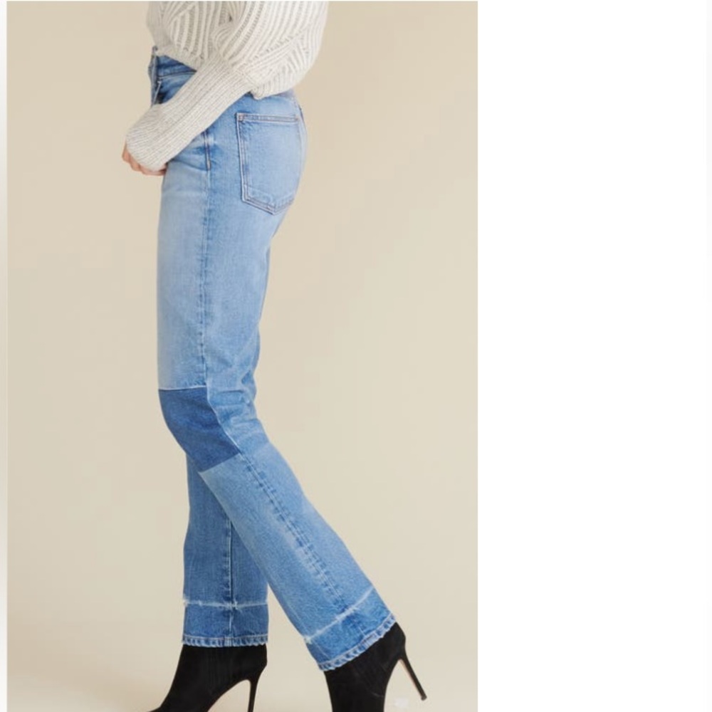 Veronica Beard Ryleigh Patch Straight Leg Jeans - Picture 2 of 8